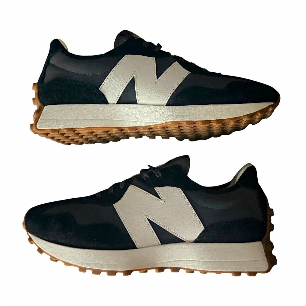 New Balance 327 Black/Gray/White/Gum Leather Low Top Sneakers WS327KC